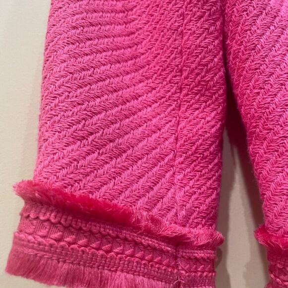 ETCETERA PORTIA JACKET TWEED FRINGE TRIM HOT PINK SZ XS SOPHISTICATED AESTHETIC - Picture 16 of 16